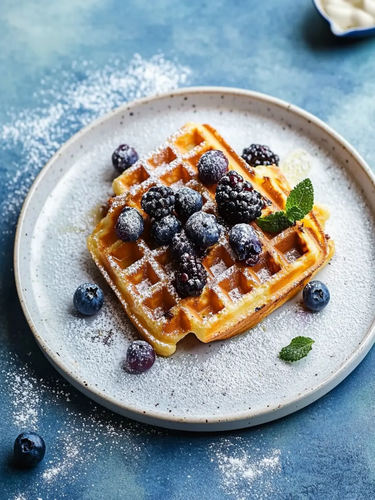 Waffeln mit Heidelbeeren vom Grill