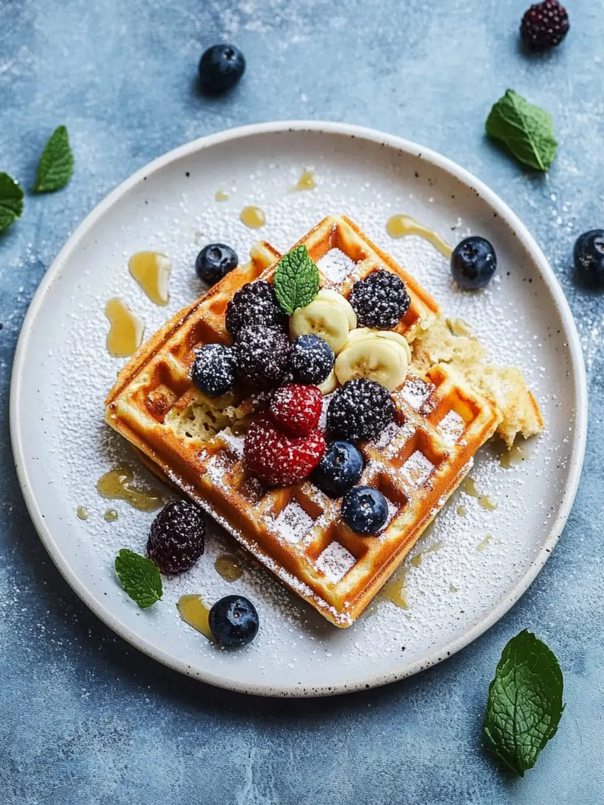 Waffeln mit Heidelbeeren vom Grill