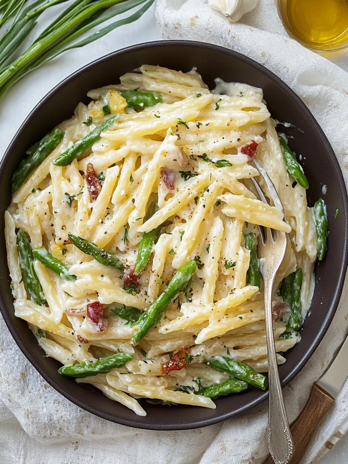 Cremige Hähnchen-Spargel-Pasta