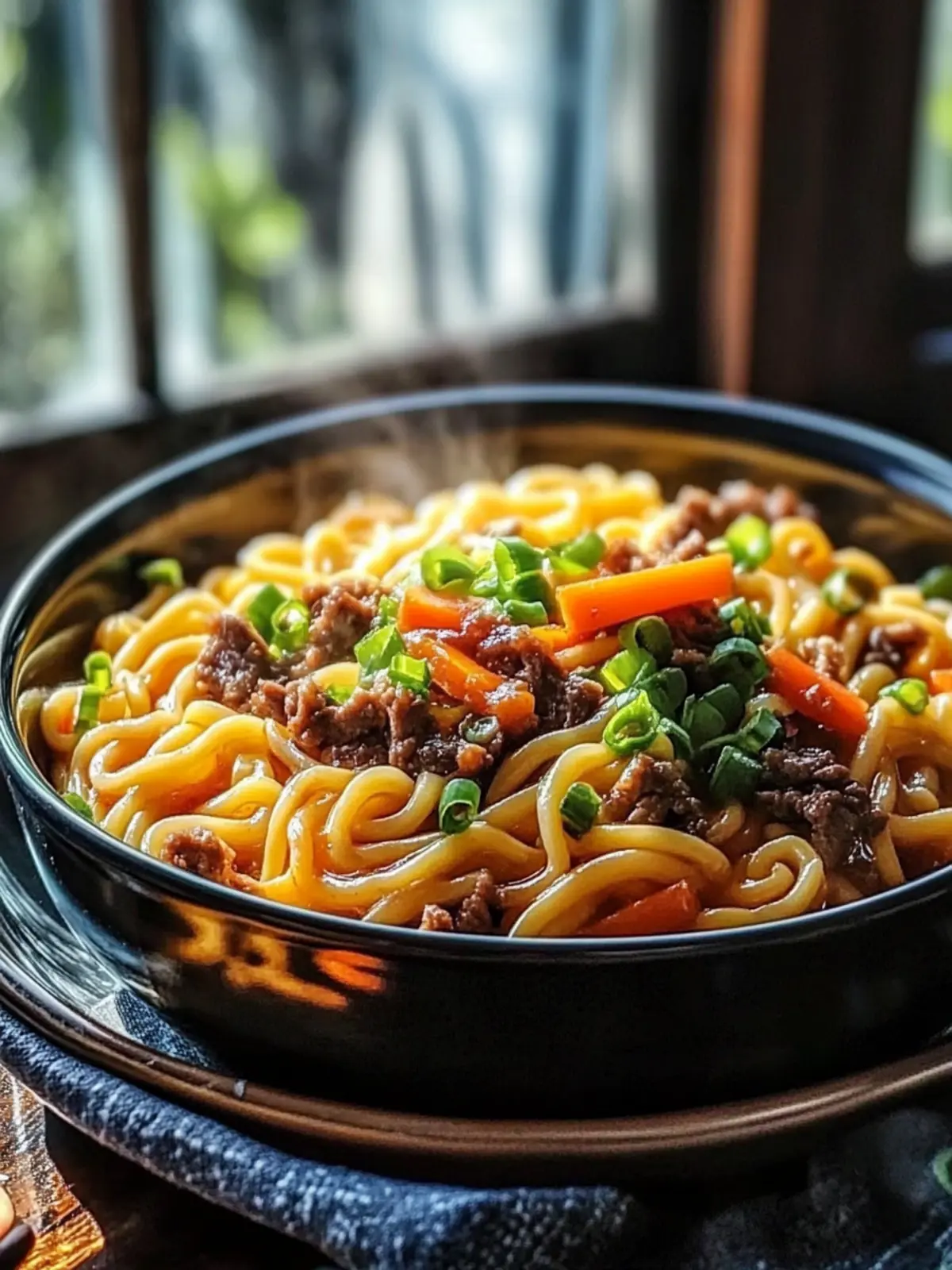 Mongolische Nudeln mit Hackfleisch