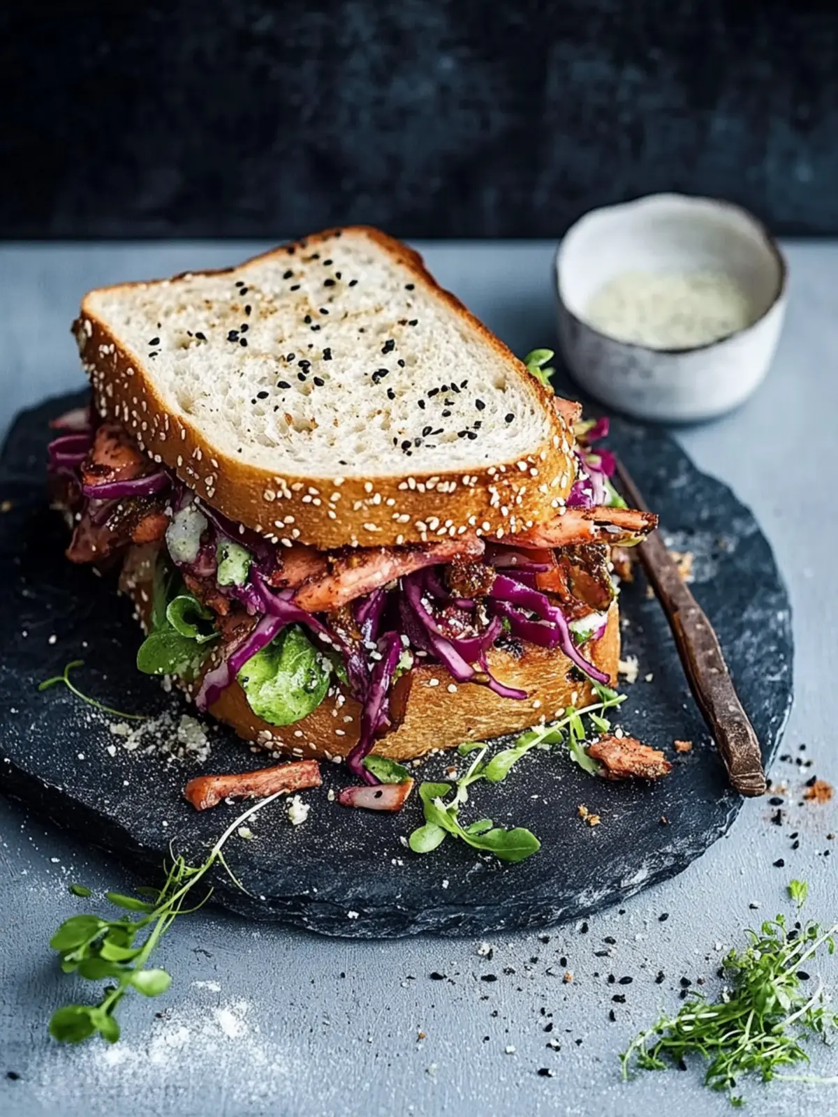 Wild-Sandwich mit Rotkohlsalat
