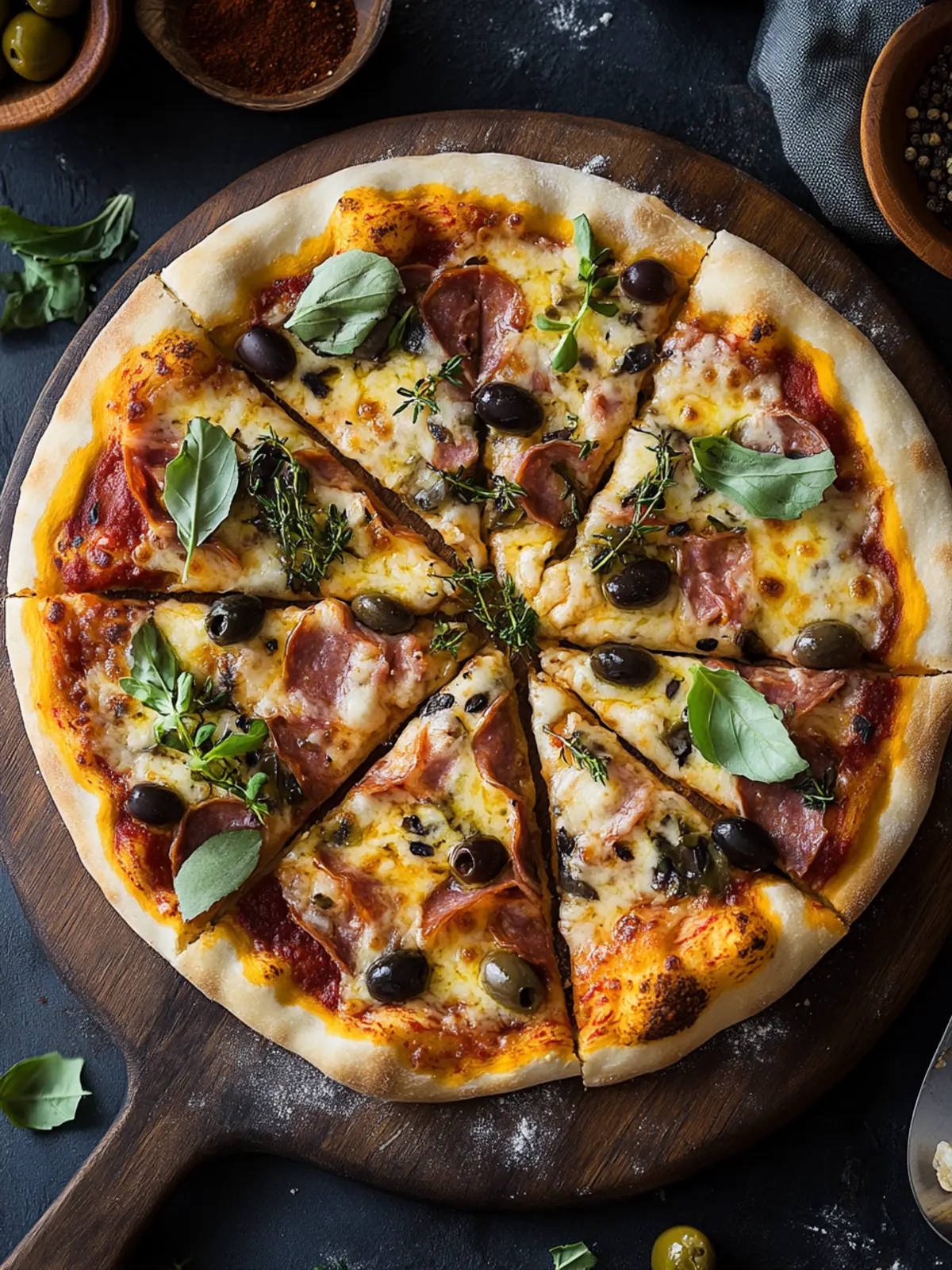 Pizza Raclette mit Oliven