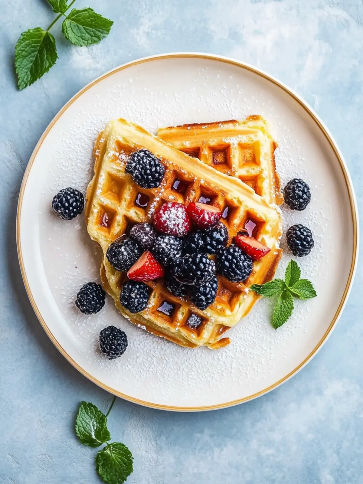 Waffeln mit Heidelbeeren vom Grill