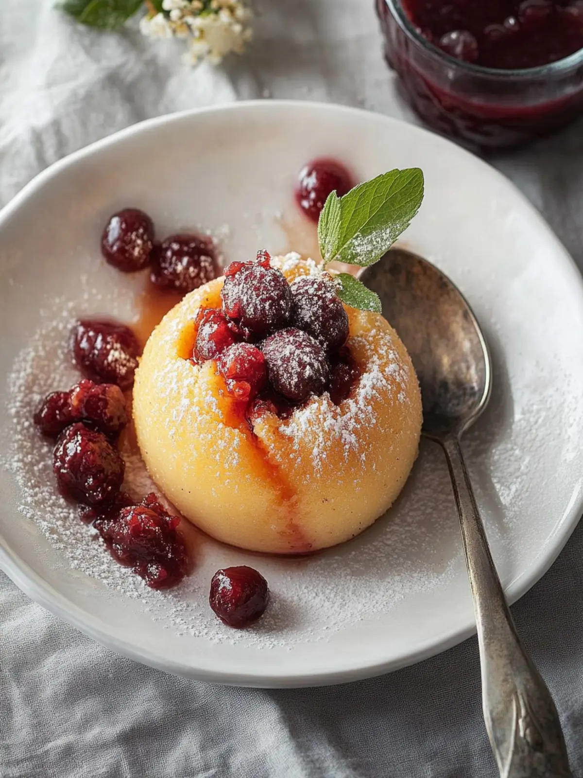 Griessknödel mit Zwetschgenkompott