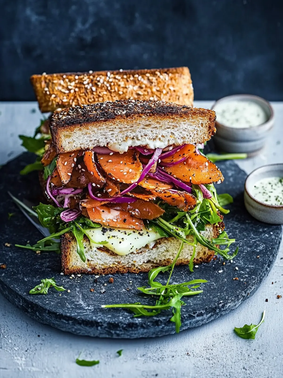 Wild-Sandwich mit Rotkohlsalat
