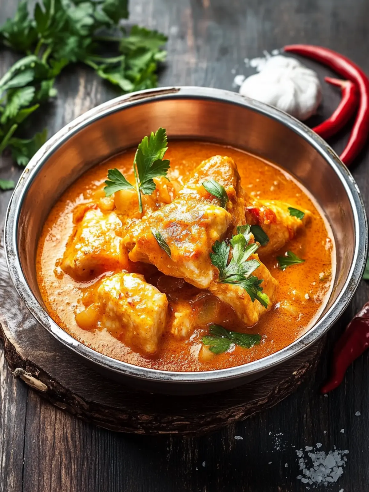 Hühnerfilets in Curry-Rahmsauce