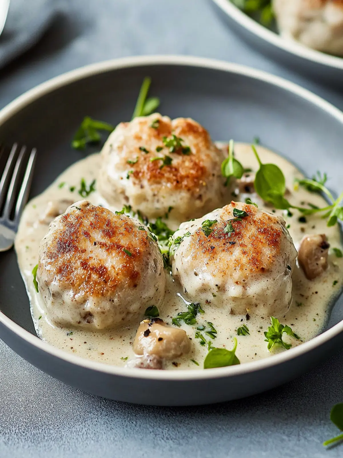 Semmelknödel mit Pilzrahmsoße