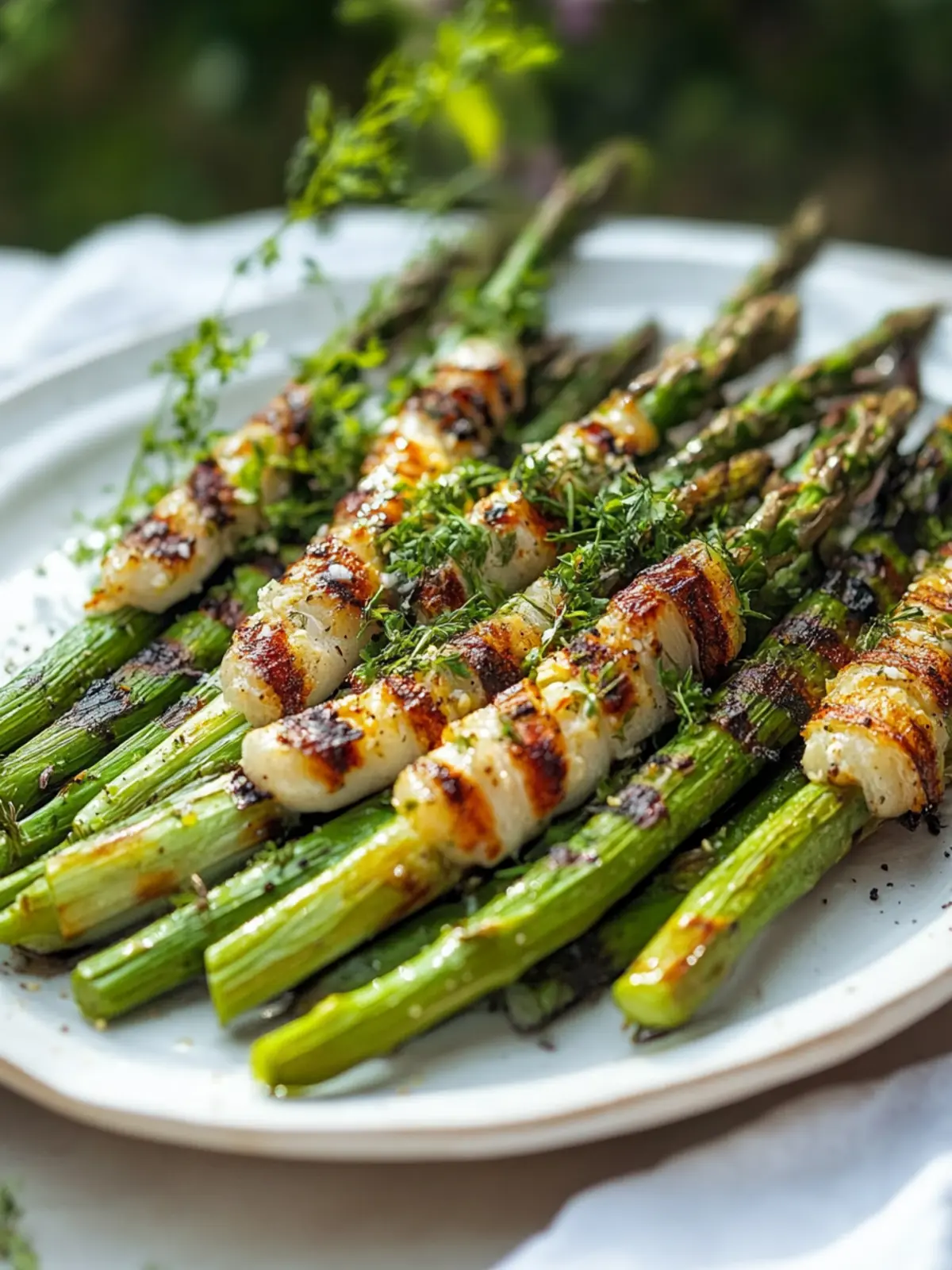 Grüner Spargel im Speckmantel vom Grill