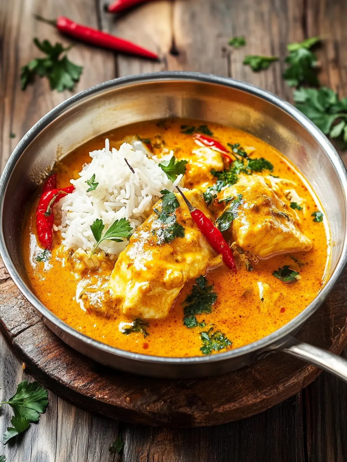 Hühnerfilets in Curry-Rahmsauce