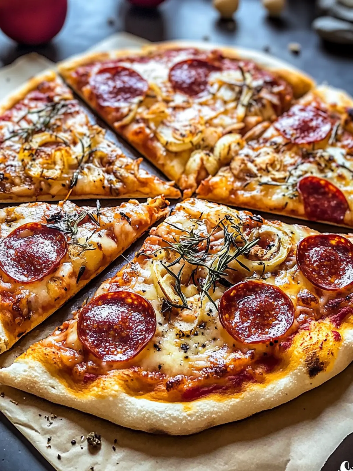 Kürbis und Gouda Pizza