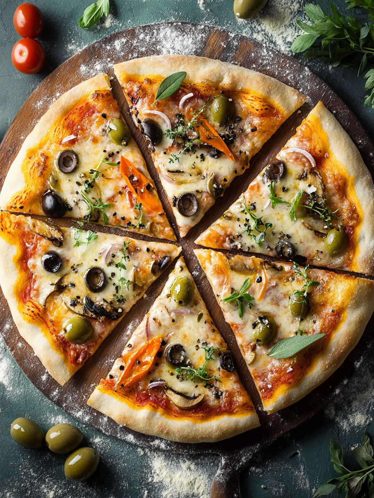 Pizza Raclette mit Oliven