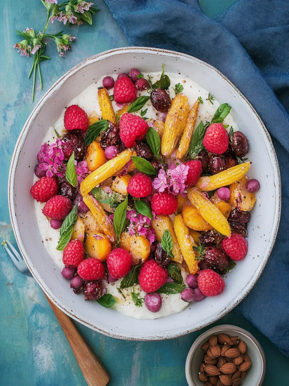 Roasted spring vegetables