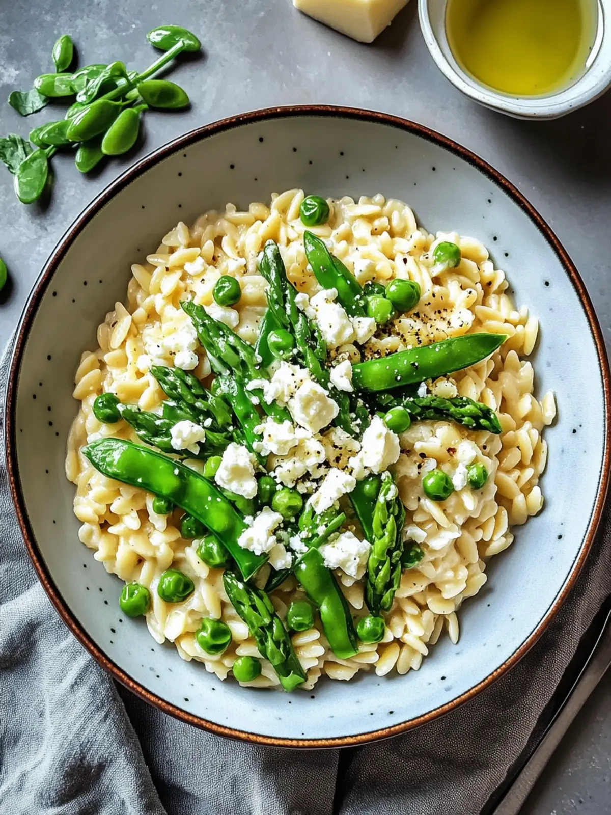 Orzo-Salat mit Spargel, Artischockenherzen und Feta