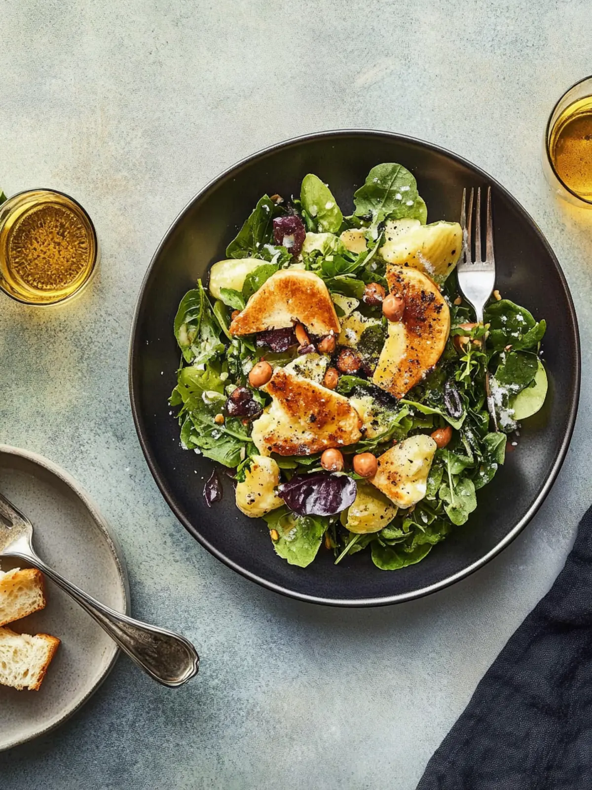 Gebackener Patisson auf Salat