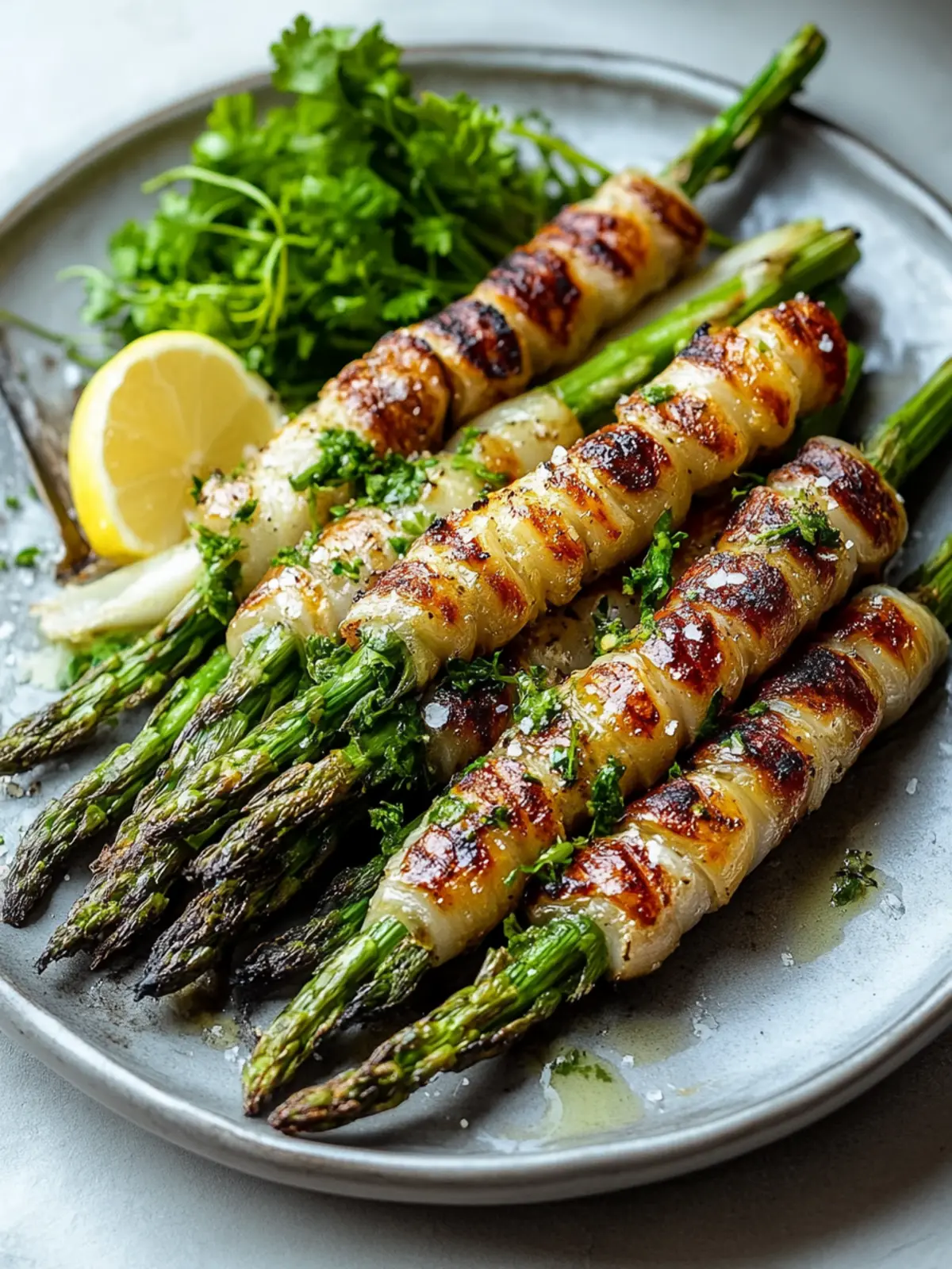 Grüner Spargel im Speckmantel vom Grill