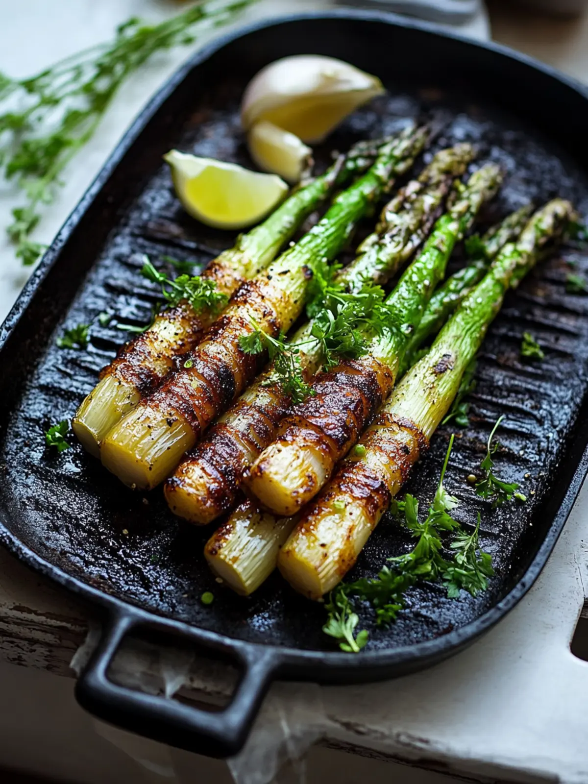 Grüner Spargel im Speckmantel vom Grill