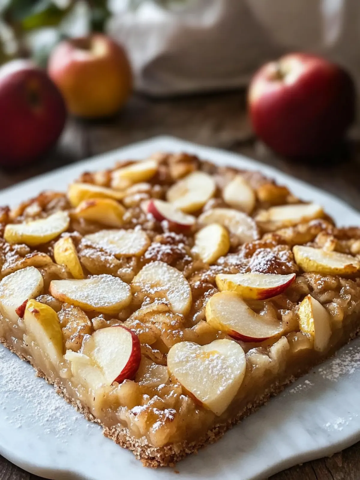 Apfelkuchen gebackene Haferflocken