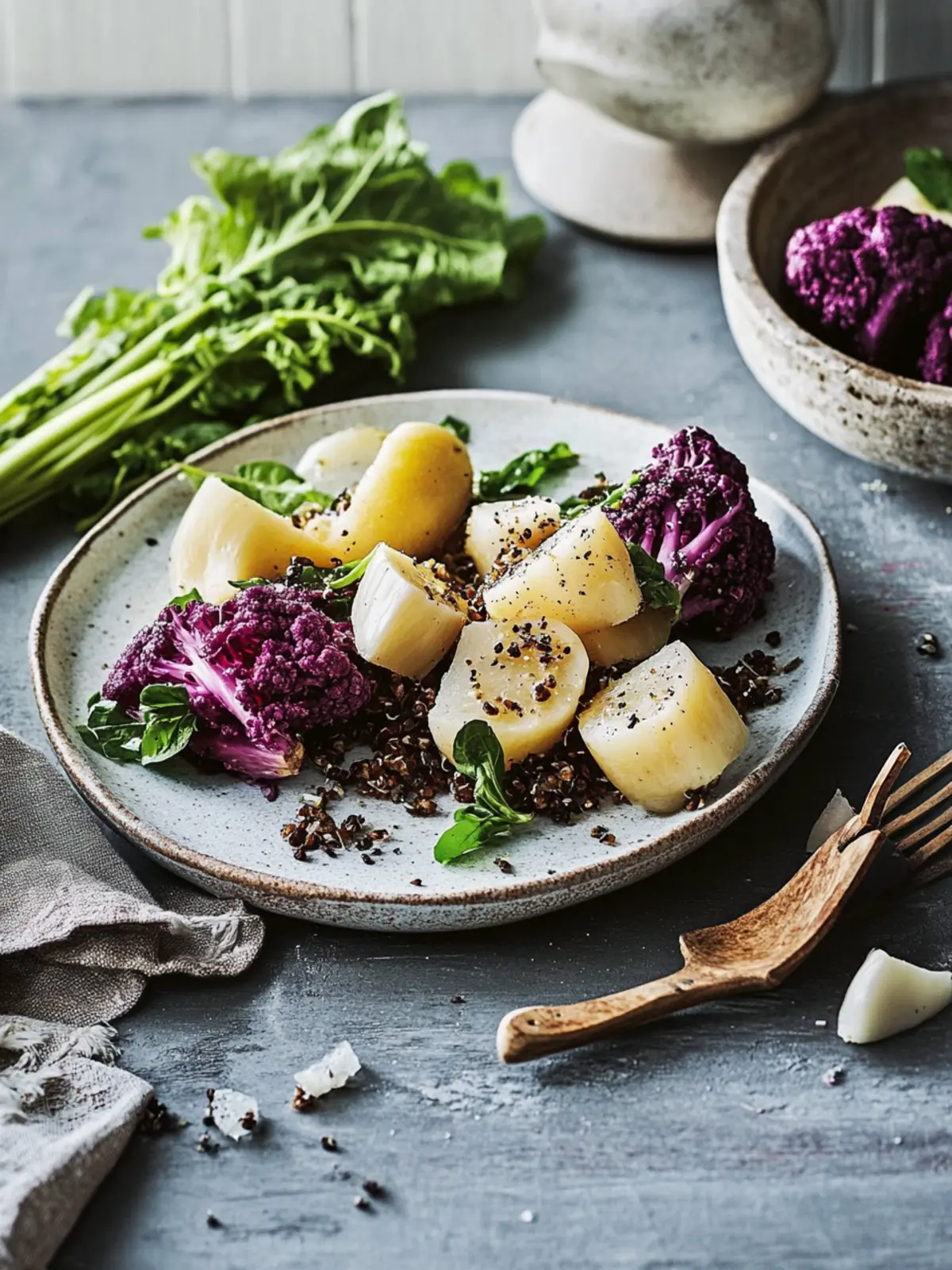 Kohlrabi-Schmand-Gemüse mit Honigkartöffelchen