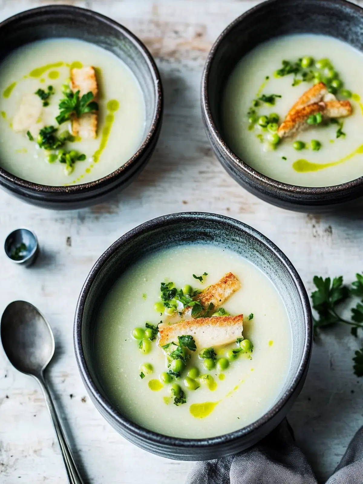 Spargel-Kokos-Suppe mit Rhabarber-Jalapeño-Salsa