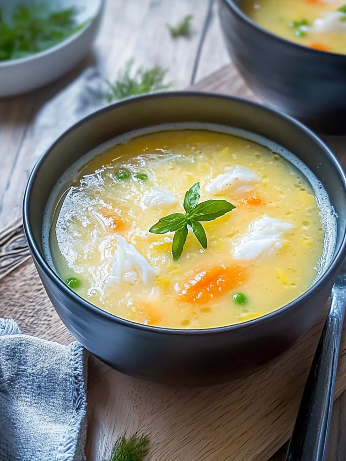 15-Minuten-Eierflockensuppe mit Surimi