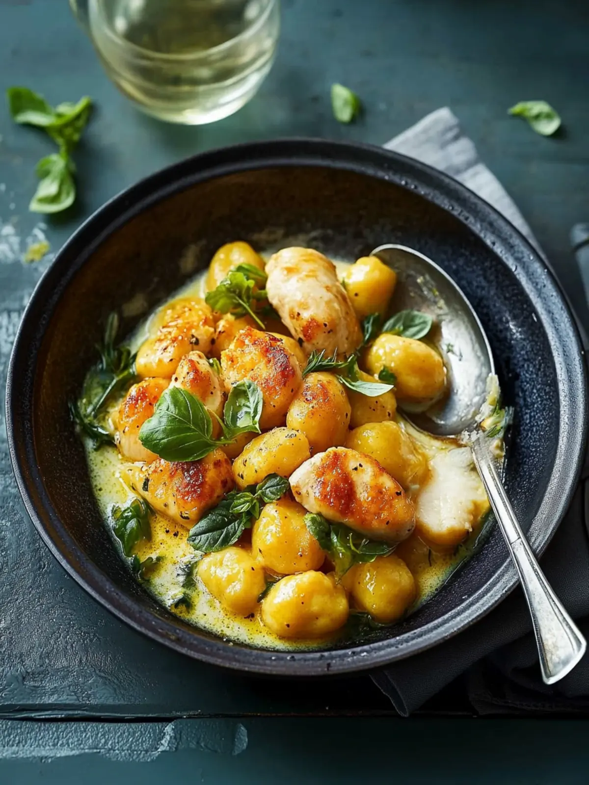 Kürbis-Gnocchi mit Kräuter-Poulet
