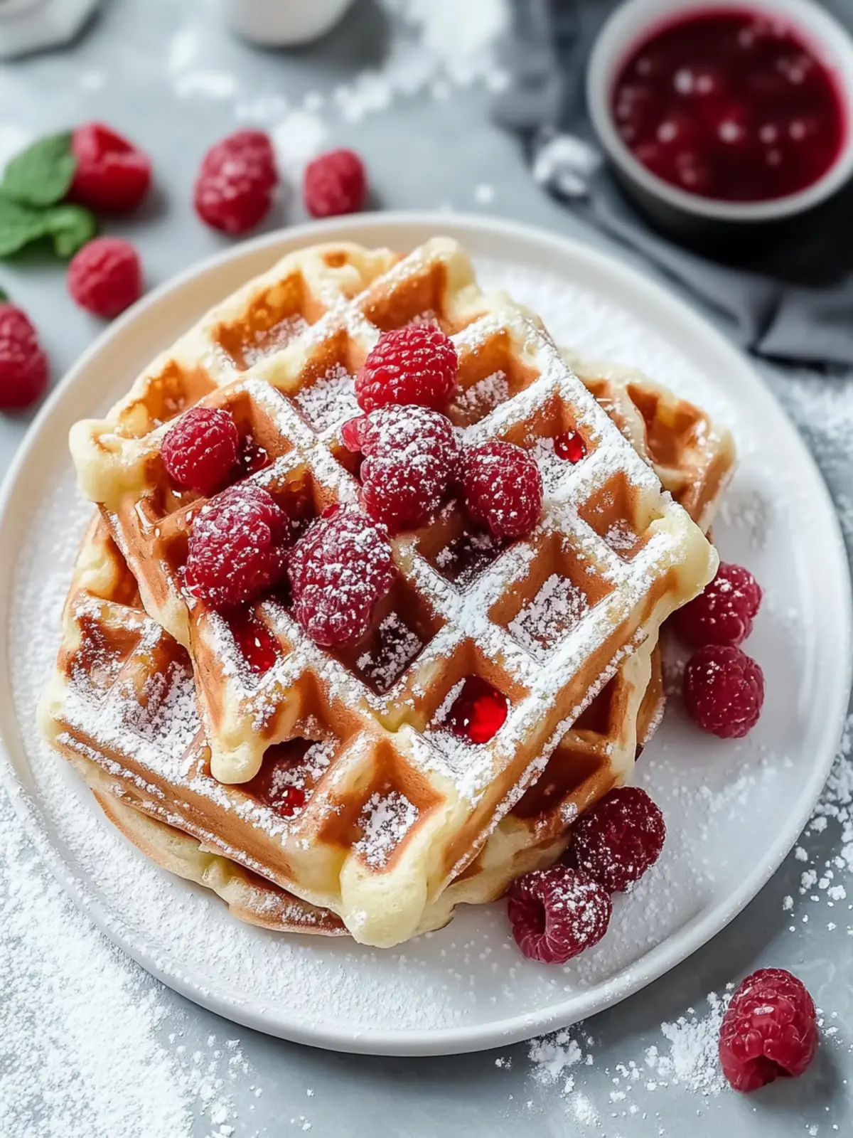 Rotvelours Marmorwaffeln