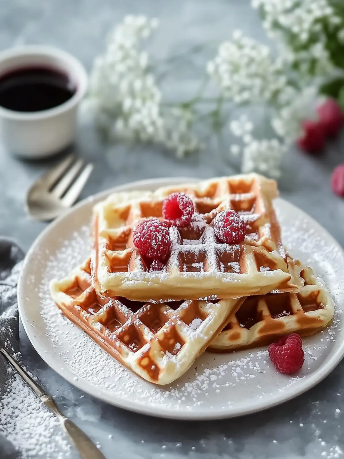 Rotvelours Marmorwaffeln