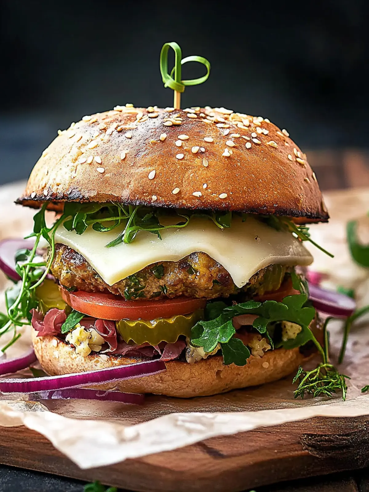 Vegetarischer Burger mit Butterkäse