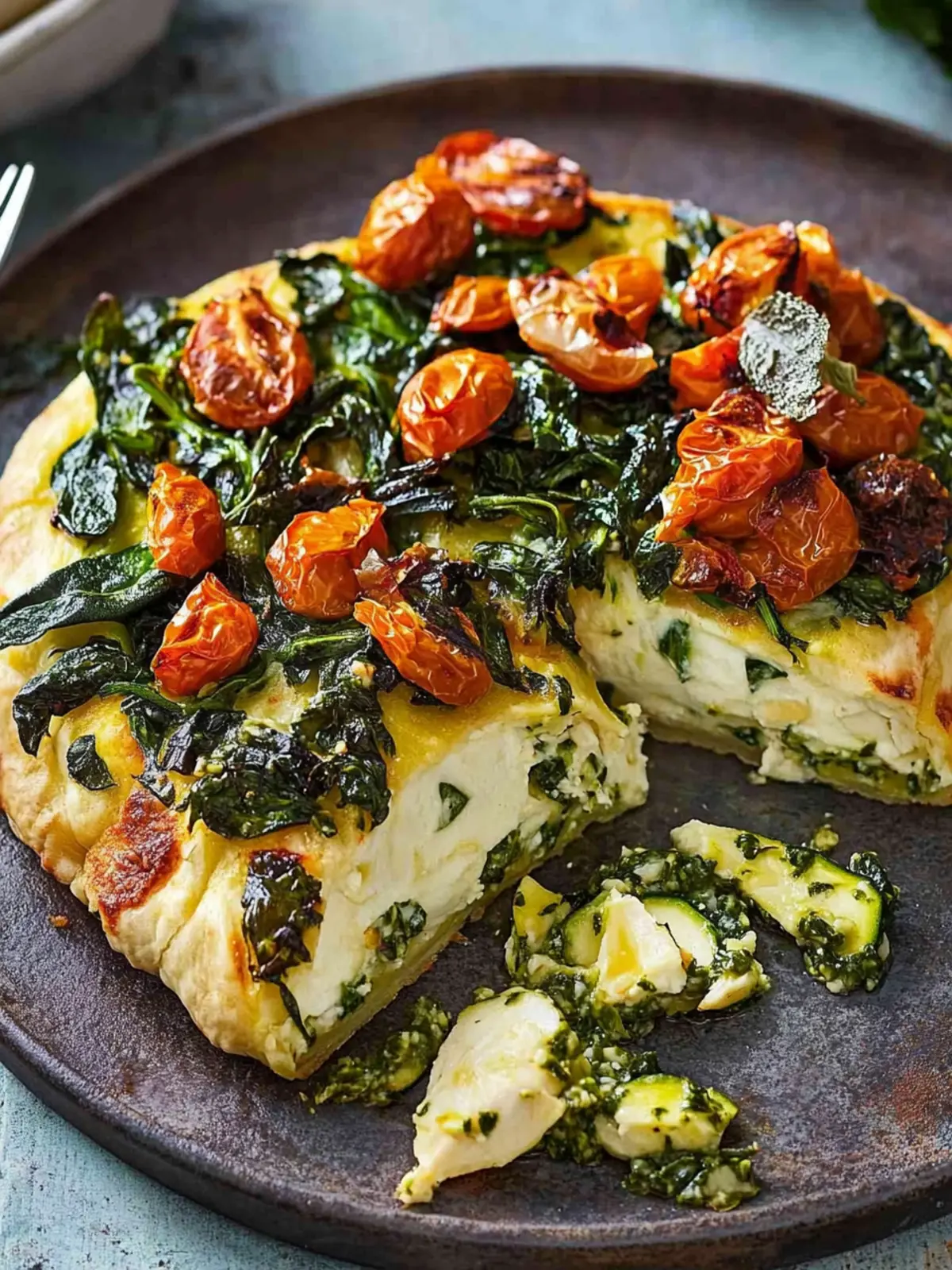 Hähnchenbrust auf Spinat mit Zucchini-Tomaten-Reis
