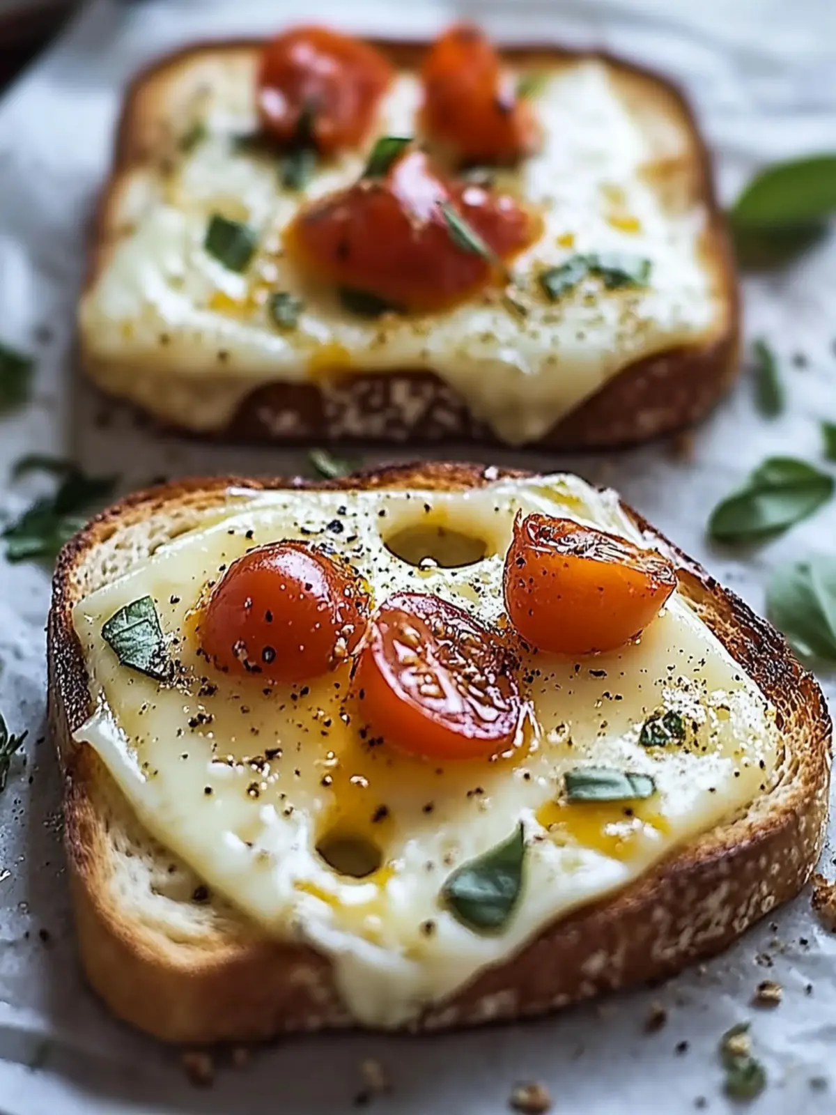 Käse-Toast mit einem Spiegelei