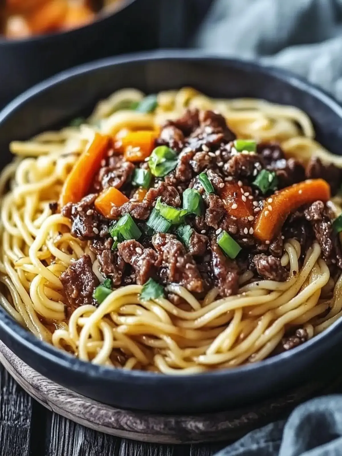 Mongolische Nudeln mit Hackfleisch