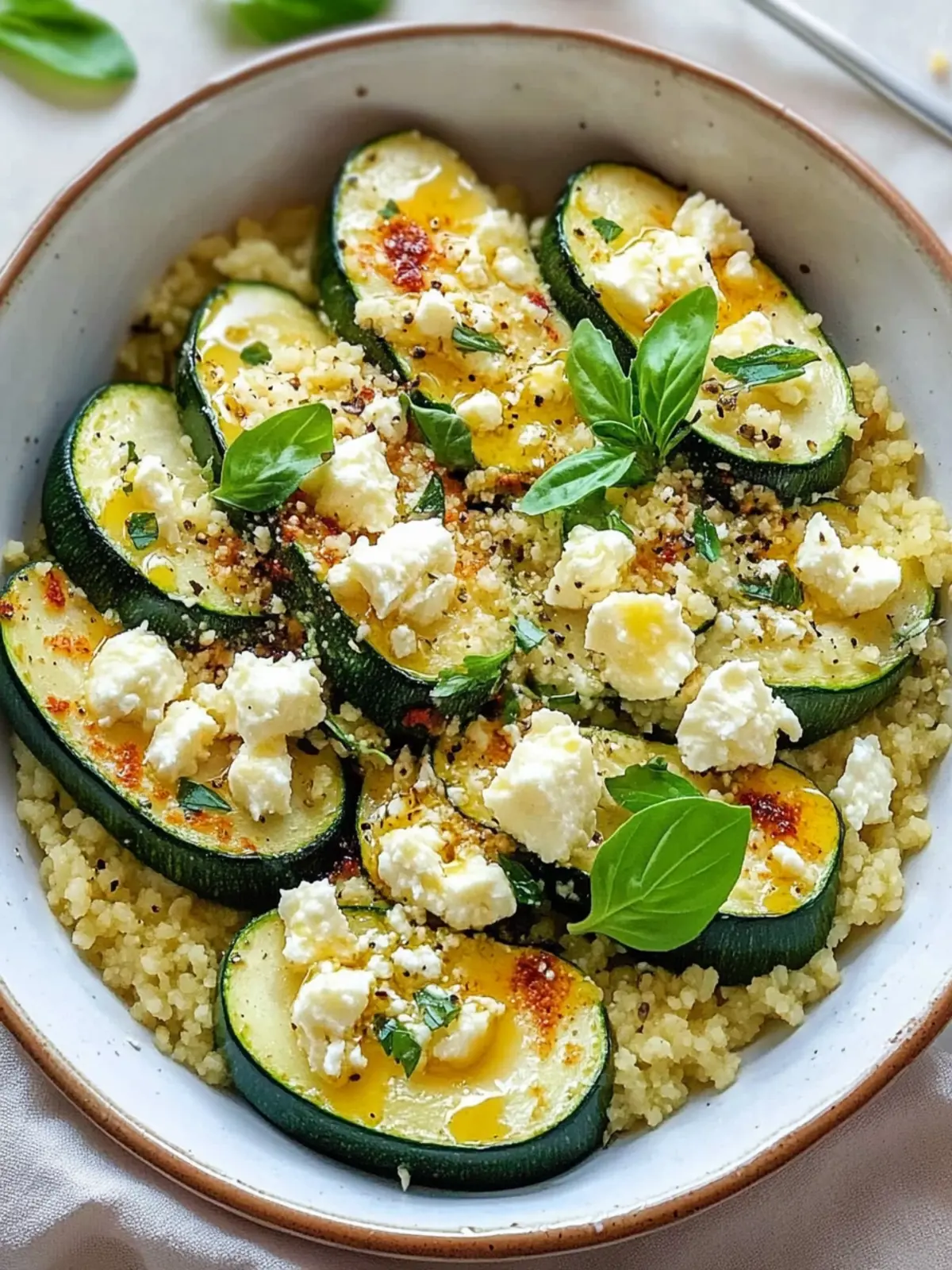 Gefüllte Zucchini Couscous Feta