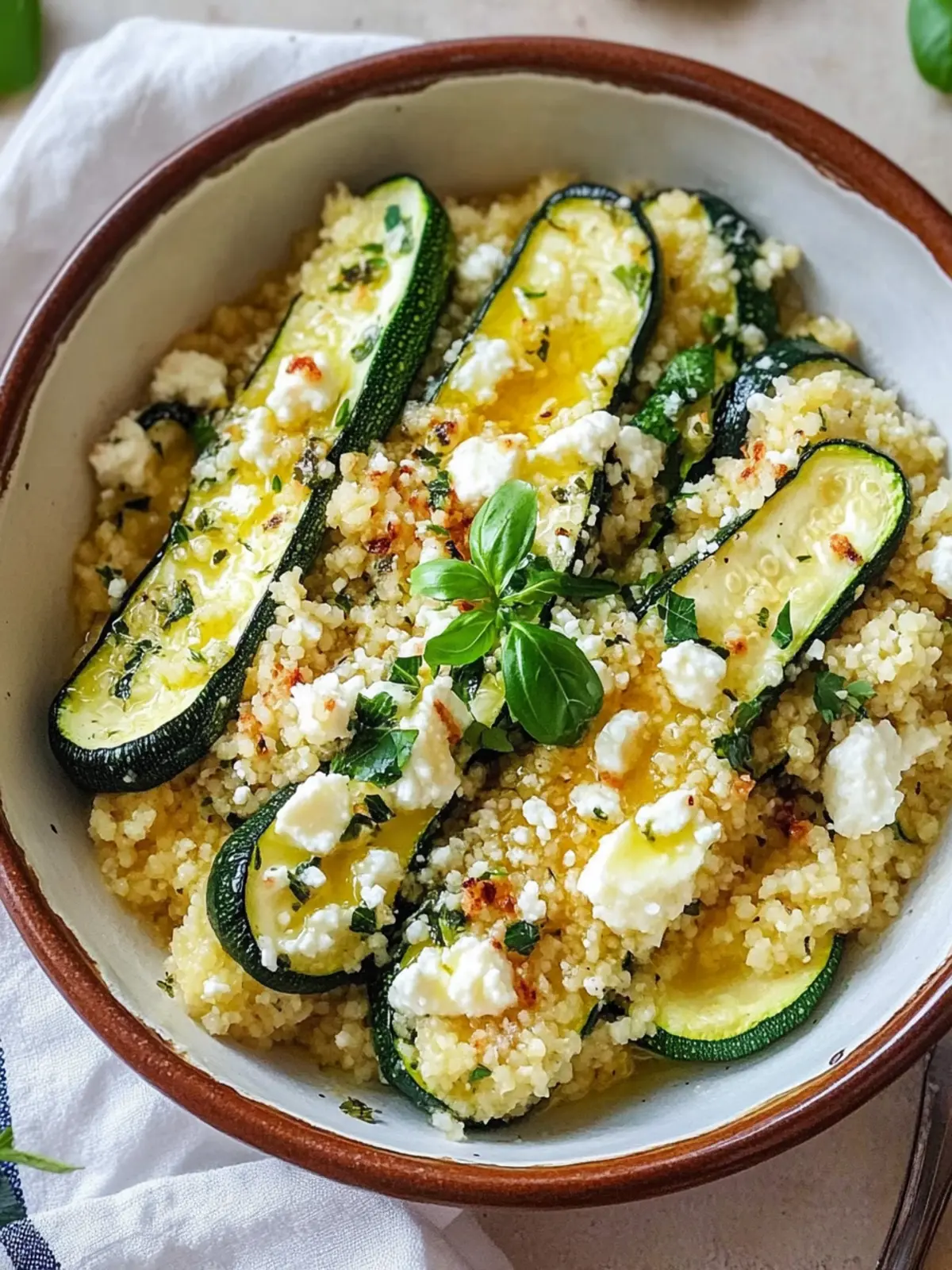 Gefüllte Zucchini Couscous Feta