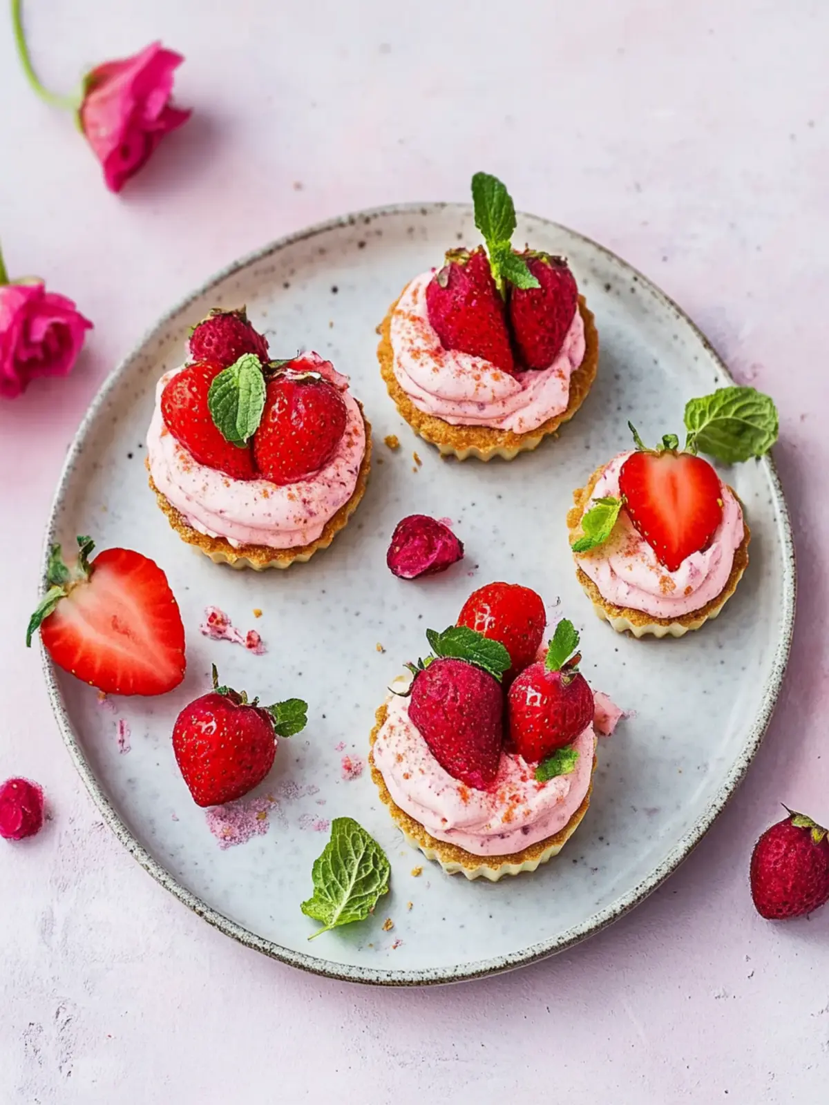 Vegane Erdbeertörtchen